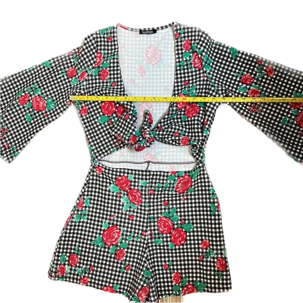 Gingham Floral Romper - Picture 8 of 8